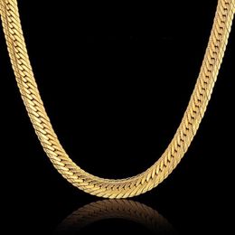 whole Vintage Long Gold Chain For Men Hip Hop Chain Necklace 8MM Gold Colour Thick Curb Necklaces Men's Jewellery Colar Coll272q