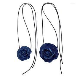 Pendant Necklaces Fashion Trend Niche Rose Collarbone Chain Temperament Simple Cold Wind Adjustable Wax Rope Necklace F19D