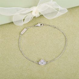 S925 silver mini flower bracelet with all diamond for women wedding jewelry gift WEB115219d