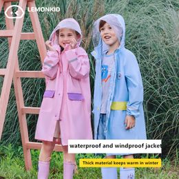 Raincoats 320T Kids Boys Girls Rain Jakets Coat Autumn Winter Outerwear Waterproof Children Hooded Zipper Design Windbreaker 230920