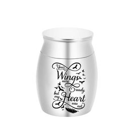 Seagull keepsake cremation urn mini feather ashes urn to store a small amount of liquid and powder commemorative items-Your wings 2276