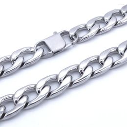 Chains Masculine Choker Solid Stainless Steel Necklace 15MM Width 20''-36'' Inches Men Fashion Jewellery T And CO Curb Cuban Chain