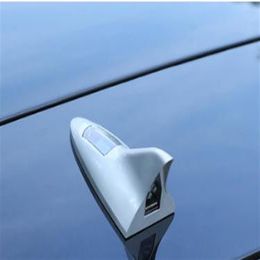 Car shark fin solar flash lamp antenna radio change decorative lights rear-warning rear rear roof wing led lights238O