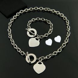Amor coração colar pulseira conjuntos de jóias designer OT jóias para mulheres mens pulseiras colares aniversário presente de natal jóias de casamento