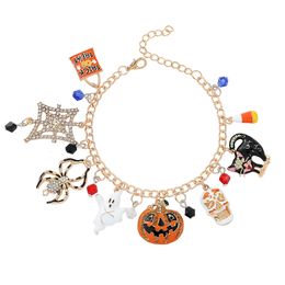 Bangle 1PC Halloween personalized trendy high end casual creative niche design pumpkin lantern spider bracelet 230921