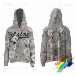 Men's Hoodies Sweatshirts Retro Saint Michael Men's Hoodie Women's High Quality Kapok Graffiti Print Loose Drawn Hoodie T230921