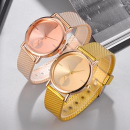 Wristwatches Sdotter Fashion Net Belt Women's Party Watches Simple Leisure Quartz Men's Business Wrist