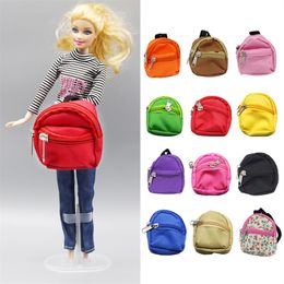 Mini Doll Backpack Cute Zipper Backpack School Bags Doll Accessories Miniatures Doll School Bags for Girl Boy