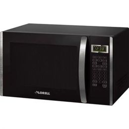 Lorell 1.6 cu ft Microwave Single - 11.97 gal Capacity - Microwave - 11 Power Levels - Metal - Countertop - Black, Silver