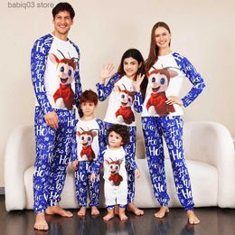 Family Matching Outfits 2023 New Winter Cartoon Cute Elk Pajamas Set for Family Mom Daughter Dad Son Baby Christmas Matching Clothes Toddler's Pyjamas T230921