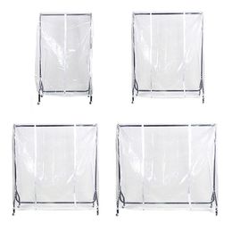 Clear Waterproof Dustproof Zip Clothes Rail Cover Clothing Rack Cover Protector Bag Hanging Garment Suit Coat Storage Display T200210L