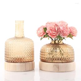 Vases Wedding Mold Nordic Interior Flower Vase Glass Small Plant Pot Rose Bottle Transparent Maceteros Decoration Home YX50VS