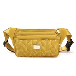 Waist Bags Golden Fanny Pack Waterproof Nylon Hip Bum Belt Light Weight Money Phone Pouch Pochetes Mulheres 230920