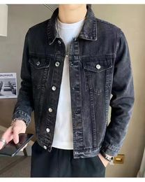 Giacca di jeans da uomo Primavera Autunno Nuova giacca retrò stile street Capispalla allentata Cappotto slim fit