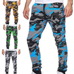 Men's Pants Cool Trousers Drawstring Colourful Camouflage Streetwear Male