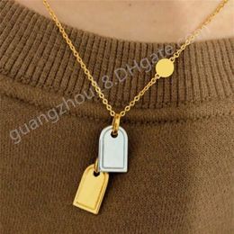 Classic Fashion Brand Gold Silver 2colors Tags Pendants Sexy Clavicle Chain Pendant Necklace Bracelet with Gift Box322Z