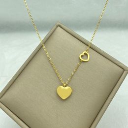 Pendant Necklaces Waterproof Chain With Heart Stainless Steel Necklace For Women Fashion Jewellery Cross O Korean Trendy Style