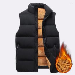 Men's Vests Brand Fleece Warm Vest Coats Men Thick Cotton Male Autumn Winter Lamb Wool Mens High Quality