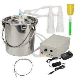 Other Pet Supplies 5L Milking Machine Milker Automatic Electric Pulsating for Farm Cows Goats Sheep Vacuum Pump Bucket Breeding Equipments 230920