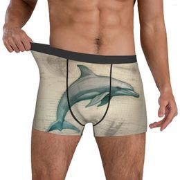 Underpants Dolphin Underwear Pencil Drawing Breathable Panties Design Shorts Briefs Pouch Male Large Size Trunk