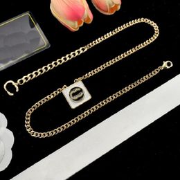 Jewelry Necklaces white Plated 925 Silver Graduated Luxury Brand Designers Letters Geometric Famous Women Round Crystal Rhinestone Gold YiLiYa 412