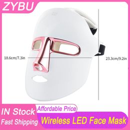 Wireless 7 Colours LED Light Beauty Machine PDT Therapy Face Mask 7 Colours Skin Rejuvenation LED Facial Mask Skin Whitening Acne Treatment Anti Ageing