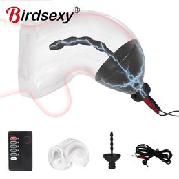 Vibrators Electric Shock Penis Plug Sex Toy For Men Penis Stimulate Horse Eye Stick E-stim Urethral Dilator Bdsm Tool Kit Male Masturbator 230920
