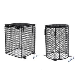 Other Home Garden Reptiles Heat Lamp Guard with 4 Screws Amphibians Heating Bulbs Mesh Cover AntiScald Cylinder Square Shape 230920