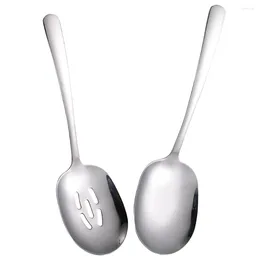 Mugs 2 Pcs Small Slotted Spoons Household Utensils Cutlery Big Serving Dinner Stainless Steel Daily Tableware