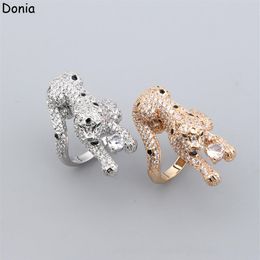 Donia Jewellery luxury ring palace leopard head titanium inlaid zircon European and American creative female handmade designer gift 253r