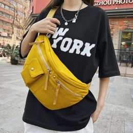 Waist Bags Casual Nylon Crossbody Bag Outdoors Large Capacity Chest Street Trend Students Shoulder Designer Unisex Purse 230920