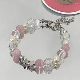 Charm Bracelets Vintage Crystal Star Beaded Aesthetic Bangle Chain Wrist Jewellery Perfect Gift For Women Girls Teens