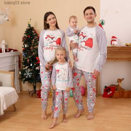 Family Matching Outfits New Year's Clothes Cartoon Bear Print Sleepwear Christmas Family Pyjamas Set Parent-child Matching Outfits Baby Romper Xmas Look T230921