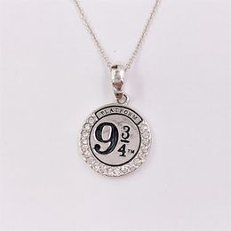 charms jewelry making Hary Poter Platform 9 3 4 925 Sterling silver couples dainty necklaces for women men girl boys sets pend340c