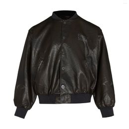 Мужские куртки LACIBLE, винтажная стираная однотонная кожаная куртка, дизайн 2023, повседневное пальто, осень-зима, уличная уличная одежда для мужчин и женщин