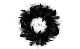 Christmas Decorations Halloween Front Door Wreath Thanksgiving Wreath 14 Inch Feather Wreaths For Home decor Christmas Wreath Cute Charismas Gifts HKD230921