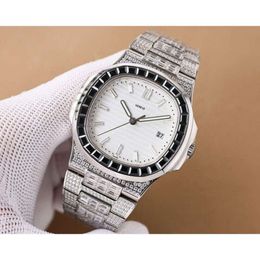 luxury fromal full diamod watch 5711 mechanical wristwatches MSJT Peta Pli 5711 men's Automatic movement uhr montre patk iced out watches