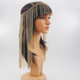 Hair Clips & Barrettes Jewellery Luxury Rhinestone Forehead Long Tassel Head Chain For Women Bling Crystal Band Mti-Layer Aessories 242i