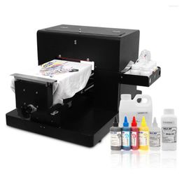 Printer A4 Size 6 Colours Direct To Garment Flatbed DTG T-Shirt Machine Bundle For Dark And Light Clothes