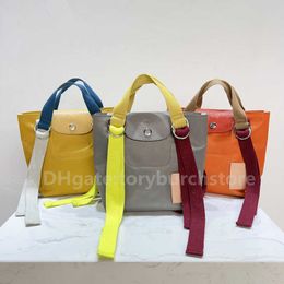 2024 Contrast Nylon Tote Beach Bag Handbag with Womens Purse Ribbon Canvas Bags Small Color the