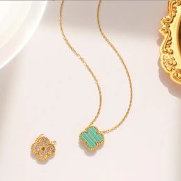 fashion new van clover necklace 18k gold plated fourleaf clover necklace luxury designer flowers fourleaf pendant necklace christmas wedding party jewellery