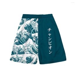 Men's Shorts Summer 2023 Japanese Kimono Wave Pattern Cashew Peripheral Fashion Trend 3D Printed