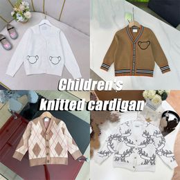 kids clothing Children's knitted cardigan designer brand boys girl Youth clothes Soft breathable baby sleeved set size 90-160 sh#d I60g#