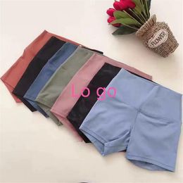 Lu2037 yoga short New Through high waist Women Yoga Shorts Solid Sports Gym Wear Breeches leggings Elastic Fitness Lady Yoga Short220H