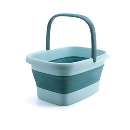 Foot Treatment Bath Basin Foldable Massage Tub Washbasin Outdoor Bucket Dark Blue 230920