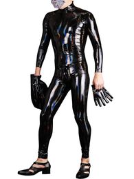 Catsuit Costumes Laser Wet Look PVC Catsuit Shiny PU Leather Bodysuit Tights Cosplay Zentai Bodystocking Hot Shapers Body Sexy Jumpsuit Leotard