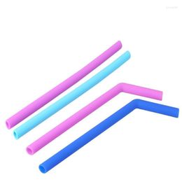Drinking Straws Bar Home Colorful Silicone Food Grade 25cm Straight Bent LX8730