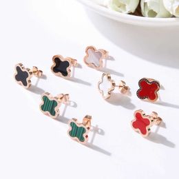 Designer earstud four-leaf Clover luxury top jewelry woman Classic four leaf ear stud no color no allergy Valentine's Day high quality Jewelry gift