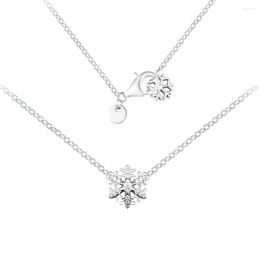 Chains 2023 Winter Est Necklace Sparkling Snowflake Pendant 925 Sterling Silver Jewelry For Women Gift N166