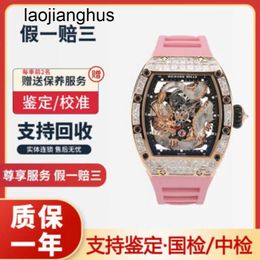 Richardmill Watches Automatic Mechanical Milles Watch RichardMill Rm5703 Original Diamond Rose Gold Crystal Dragon Limited Edition Leisure Sports Machinery Tab